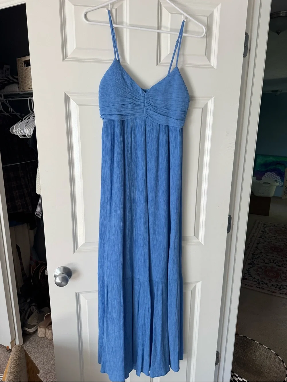 Light Blue Spaghetti Strap Maxi Dress